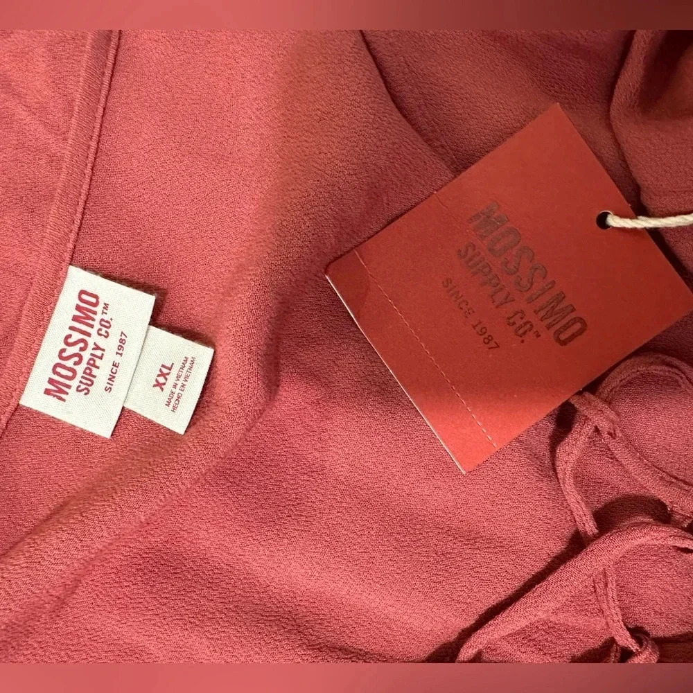Mossimo Supply Pink Shirt Crisscross V-neck Sz XXL - Picture 5 of 8